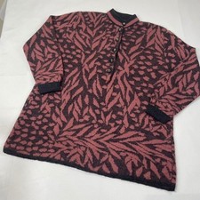 Vintage 80's Super Kid Mohair Blend Tunic Sweater Abstract Made in Italy M/L