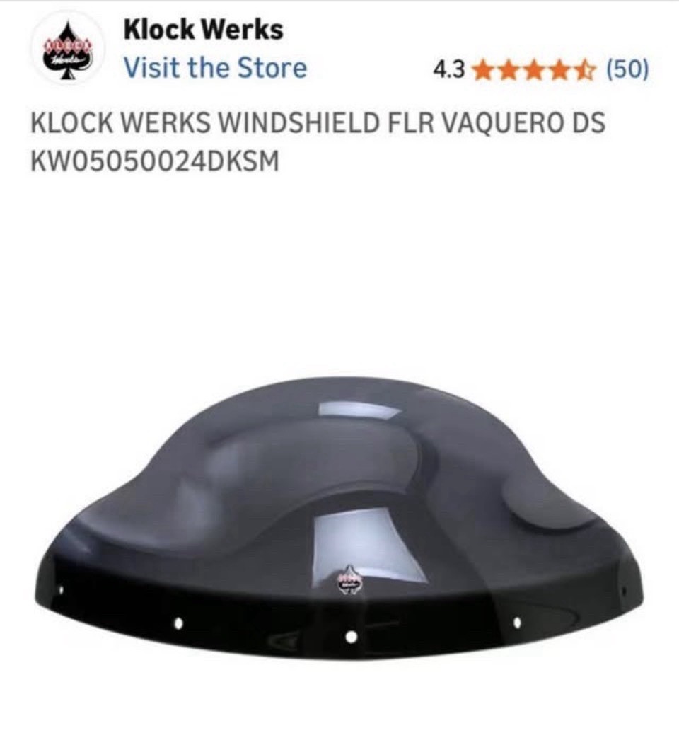 Klock Werks Flare 9" Dark Smoke Windshield Kawasaki Vulcan Vaquero Voyager