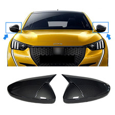 Carbon Fiber Style Wing Mirror Cap Covers For Peugeot 208 Opel Crosa F 2019-2025