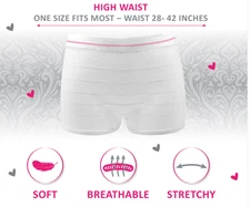 Glamommy Disposable Postpartum Underwear High Waist Soft Breathable 4-Pack