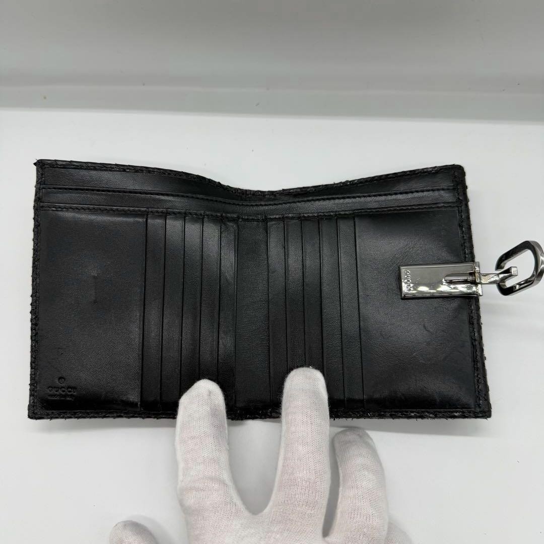 [Good condition] GUCCI Gucci python leather G met… - image 8