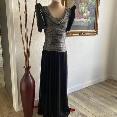 Filipiniana Black & Silver Evening Gown with Drape Neck | eBay Filipiniana Black & Silver Evening Gown with Drape Neck | eBay