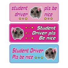 Student Driver Magnet for Car 10 inches by 3.5 inches, Multi Color