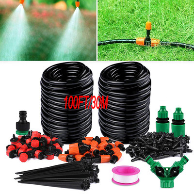 Garden 100Ft Automatic Micro Irrigation System for Garden Flower Bed,Patio,Lawn
