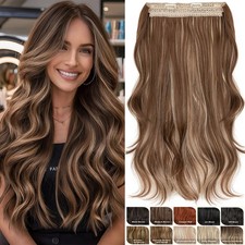 100 Real Natural as Human Invisible Wire in Hair Extensions 2 Clips Nano Ring