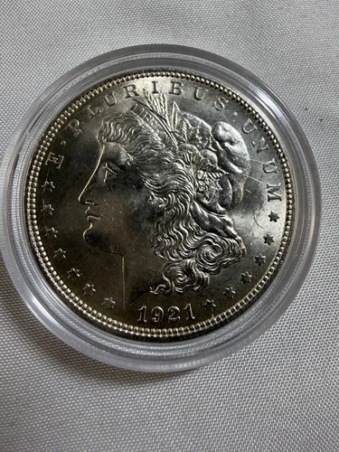 1921 U.S. $1 Morgan Silver Dollar BU- Shipped In Plastic Holder