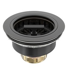 KONE 3-1/2" Oil Rubbed Bronze Kitchen Sink Drain Assembly Kit - Stainless Steel