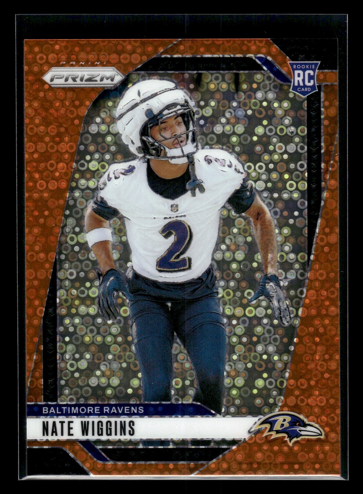 Nate Wiggins 2024 Panini Prizm #380 Rookie Baltimore Ravens Disco RC