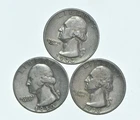 TOUGH 1940 1943 1936 Washington Quarter 90% Silver Lot *809