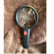 Handheld Magnifying Glass with LED-Light Portable Black