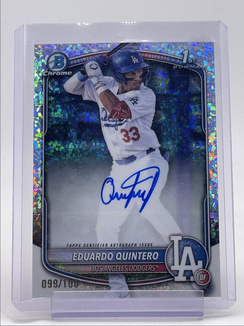 EDUARDO QUINTERO 2025 BOWMAN CHROME 1ST MINI DIAMOND AUTO /100 Q4871