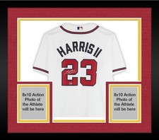 Framed Michael Harris Atlanta Braves Autographed White Nike Replica Jersey
