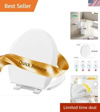 16.5x14.1" Round Toilet Seat - Durable PP, Soft Close, Quick Release Mechanism
