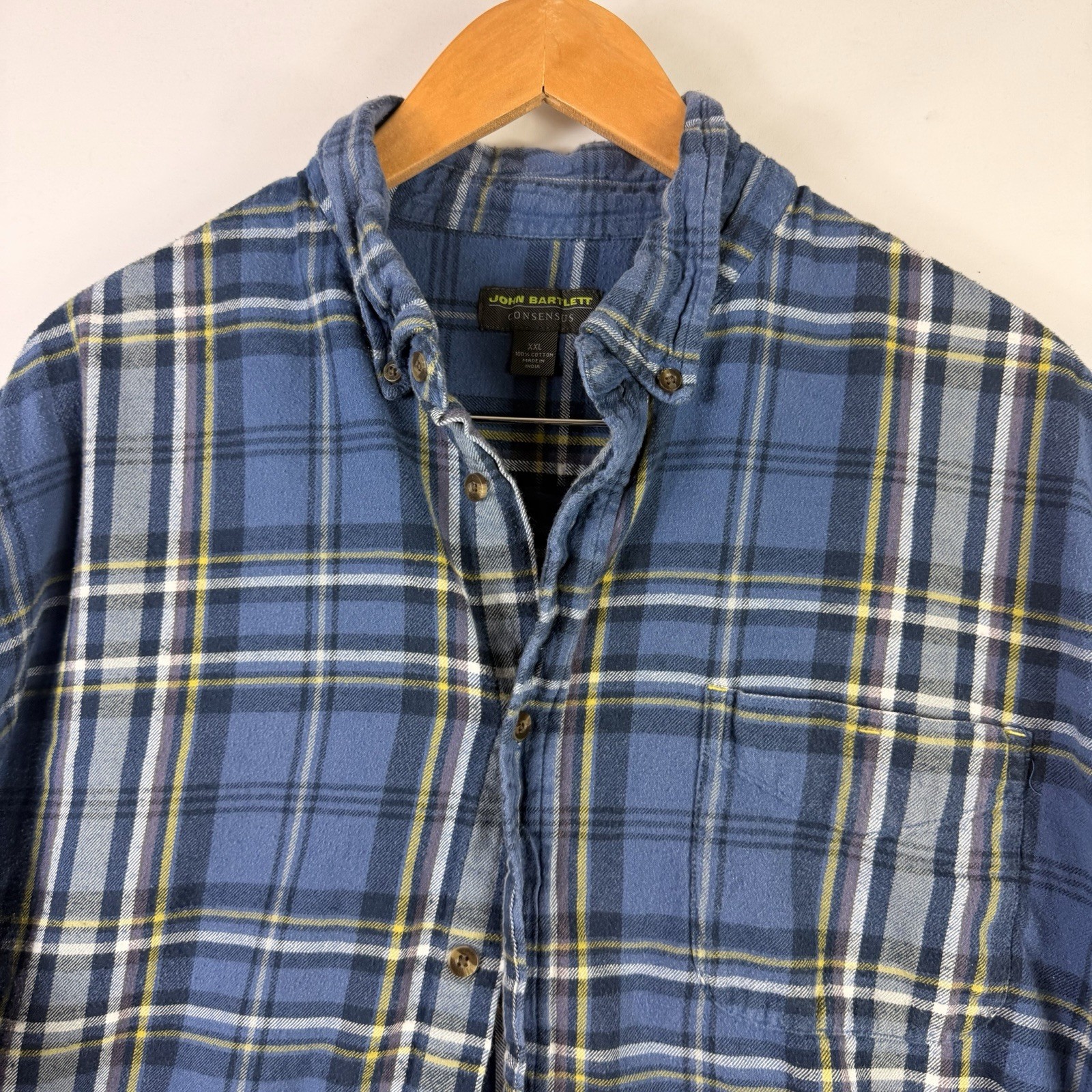 John Bartlett Consensus Blue Flannel Button Up Sh… - image 2