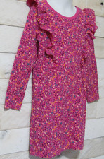 TEA COLLECTION Dress Himalayan A-Line Pink Floral Ruffle Long Sleeve Girls 7