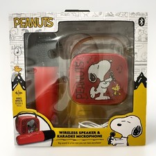 NEW Peanuts Snoopy Schroeder Wireless Speaker  Karaoke Microphone Set Portable