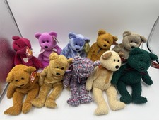 Ty Beanie Babies Mixed Lot of 10 Small Plush Teddy Bears w/ Tags Vintage