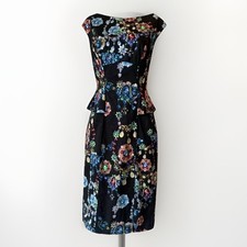 Ladies Jewel Print Shift Dress Bodycon Style Pencildress UK 10