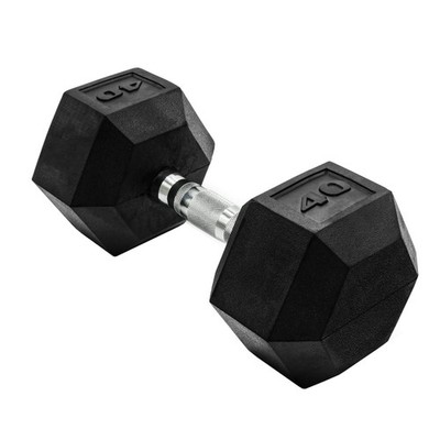 CAP Barbell, 40 lb Rubber Hex Dumbbell, Ergonomic Grip, Single