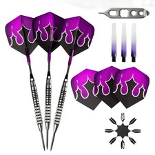 Viper Shot King Steel Tip Darts, 80 Tungsten Darts Metal Tip Dart Set for Brist