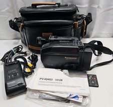 PANASONIC Palmcorder PV-IQ403 VHS-C Camcorder W/ Solidex Bag For Parts / Repair
