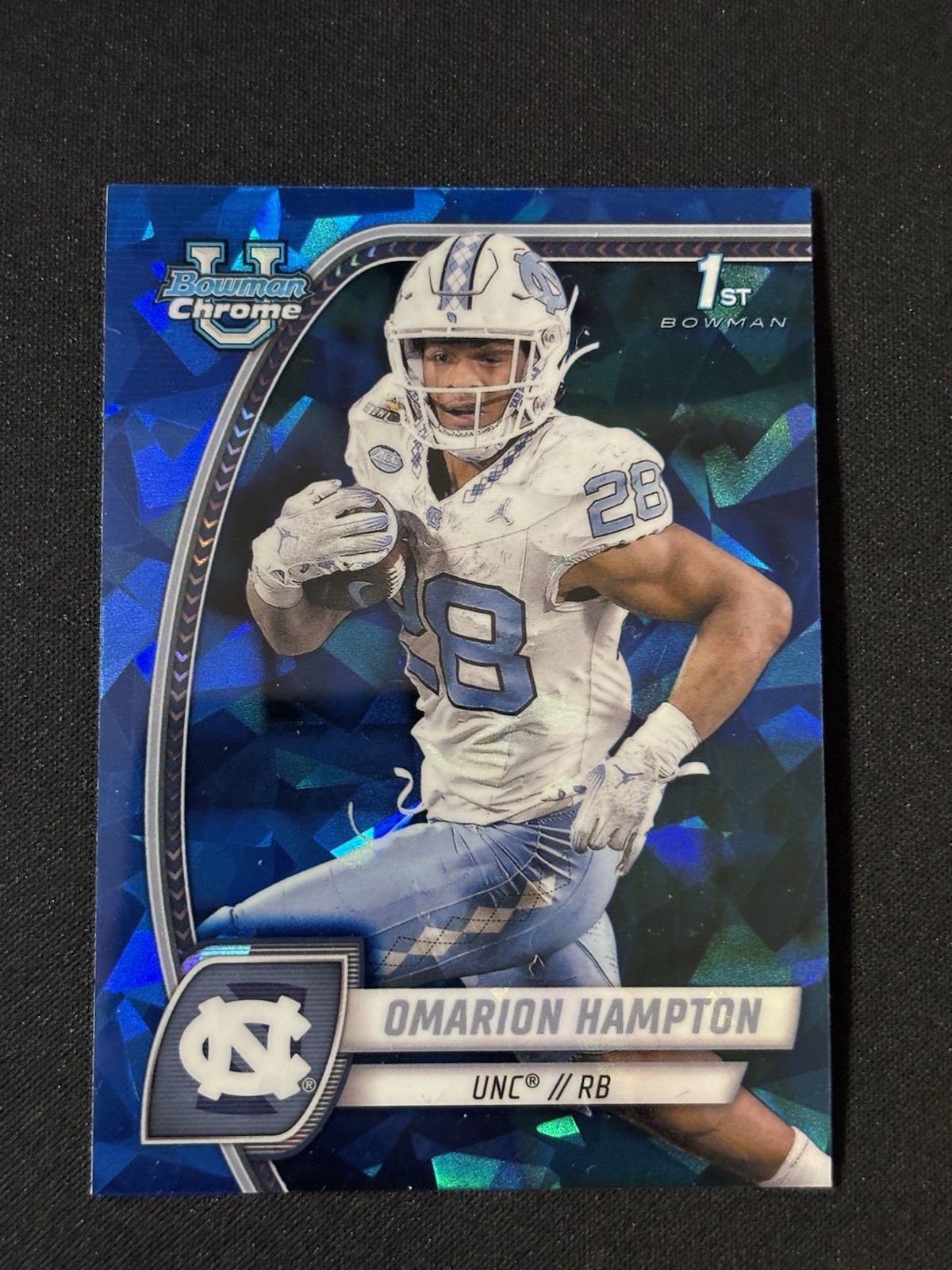 Omarion Hampton 2024 Bowman University Sapphire - UNC / Chargers