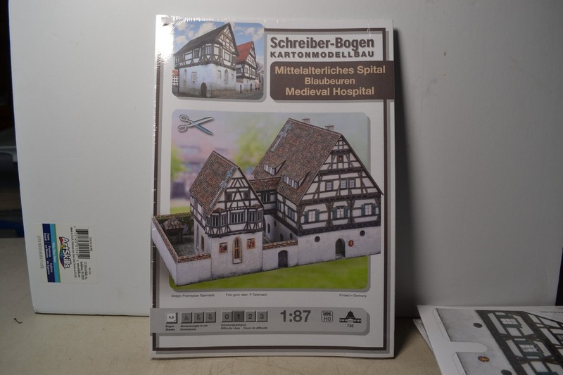 Schreider-Bogen HO scale "Medieval Hospital" # 732 paper kit (#2). New, wrapped.