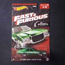 Hot Wheels 1972 Ford Gran Torino Sport Green Fast And Furious Seties 1 4/10 New