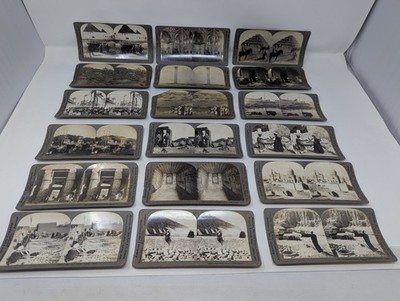 Antique Keystone Egypt Stereoview Lot Pyramids Cairo Suez Canal Archaeology 18 