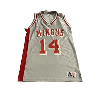 Sports Belle Mingus 14 Basketball Jersey Mens Medium Silver Red Excellent USA
