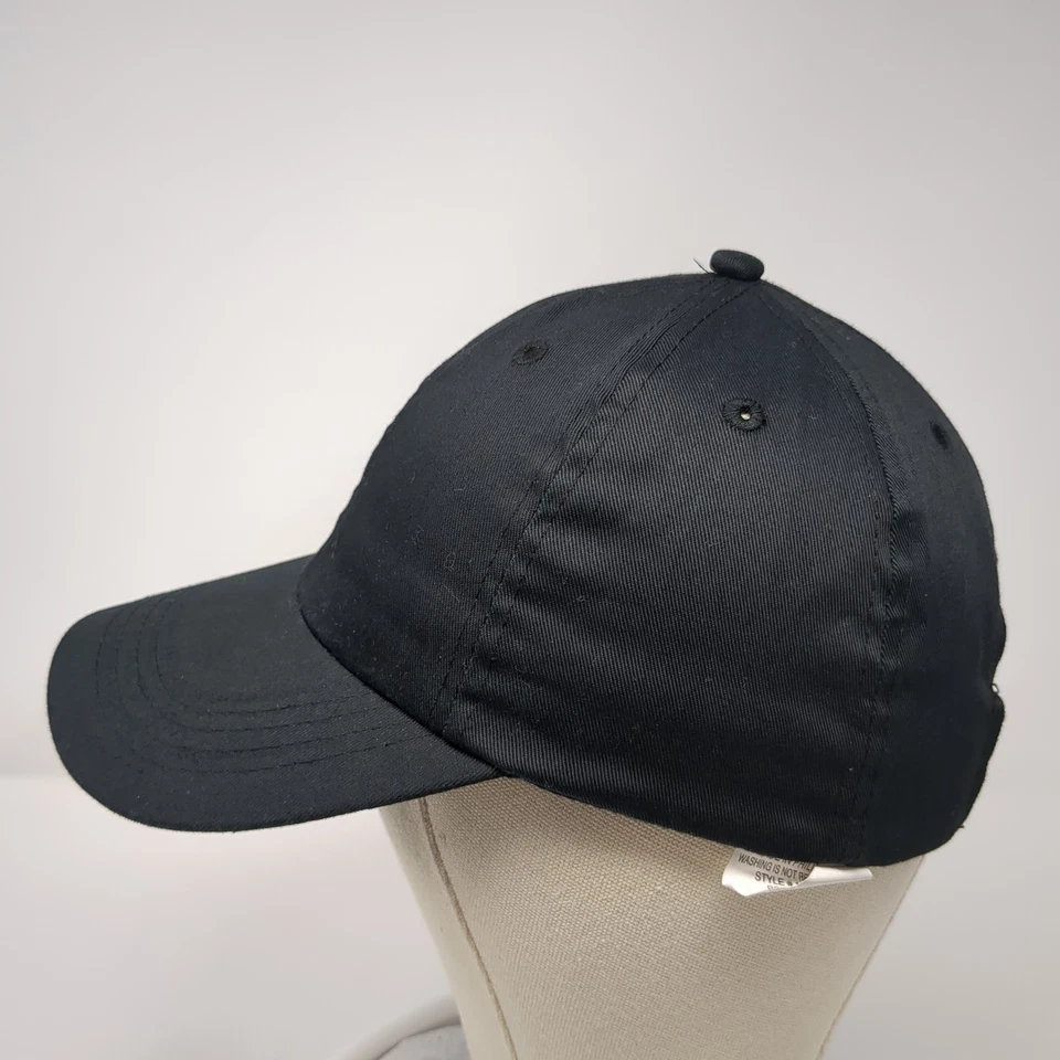 Boné de beisebol Cintas Slideback preto tamanho único ajustável furos ventilados em branco - Imagem 3 de 4