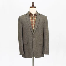 Geoffrey Beene 44R Brown Sport Coat Blazer Jacket Solid 2-Button Wool Blend