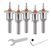 Senkbohrer Set 5 StüCk 8 Mm Mit Tiefenanschlag Kegelsenker Holzbohrer Kunststoff