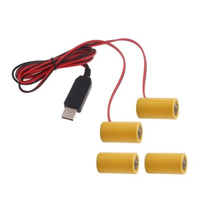 USB5V to 3V LR14 C Battery Eliminators Dummy Battery Power Cable for 2pcs 1.5V C