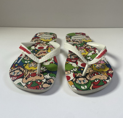HAVAIANAS Super Mario Brothers Nintendo Flip Flops Mens Sz 8 41/42  Gamer Fun