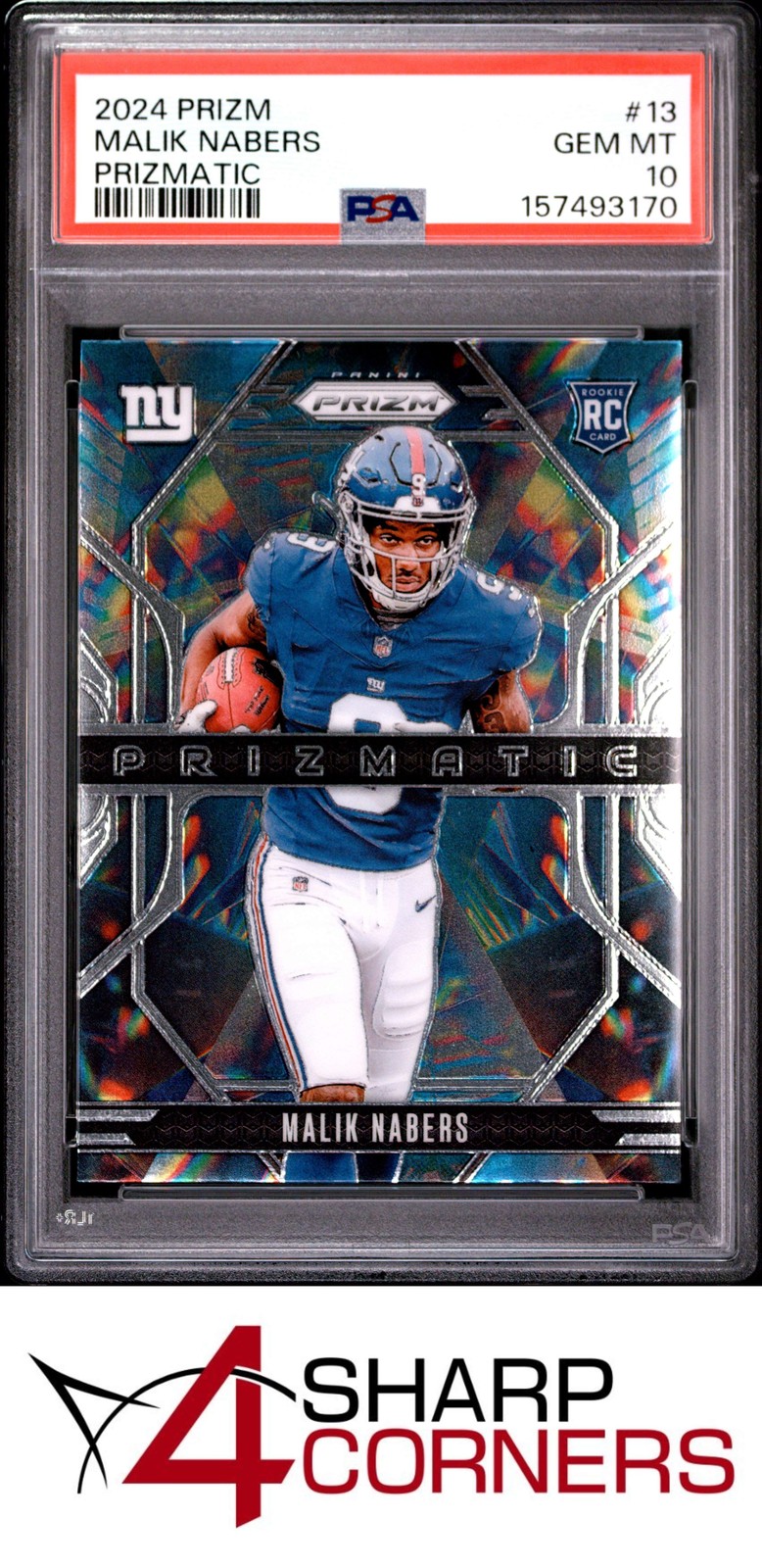 Malik Nabers Panini Prizm Prizmatic #13 Base