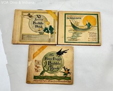Vintage Bubble Books Lot Harper Columbia Singing Books 1918 3pc With Records