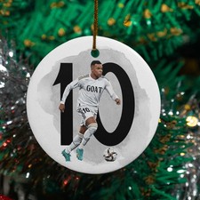 Mbappe 10 GOAT Inspired Ceramic Christmas Ornament - Madrid Fans Tribute