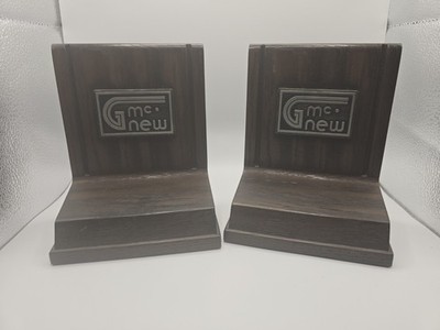 Vintage GMC Book Ends - Solid Wood - Old