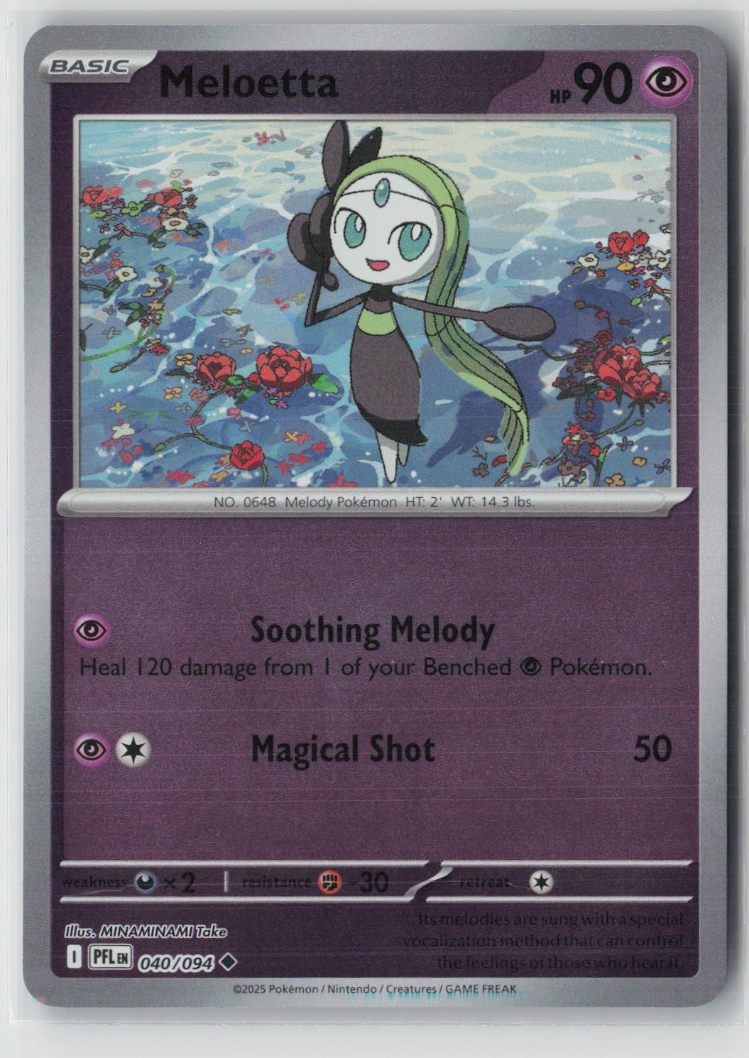 Meloetta Reverse Holo Uncommon ME02: Phantasmal Flames 040/094 NM