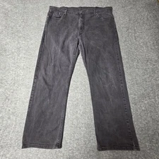 Levis 569 Jeans Mens W42 L32 Loose Straight Relaxed Fit Black Denim 5Pocket
