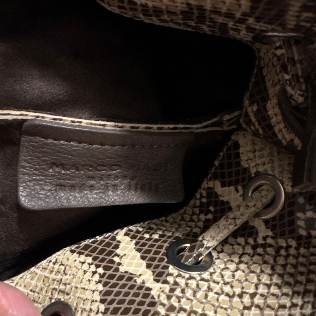 Marco Masi Python Leather Drawstring Purse, Small… - image 7