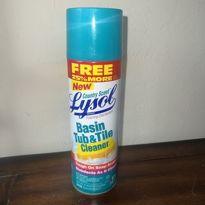 Vintage Lysol Basin Tub & Tile Cleaner Spray Metal Can 1997 Country Scent NOS