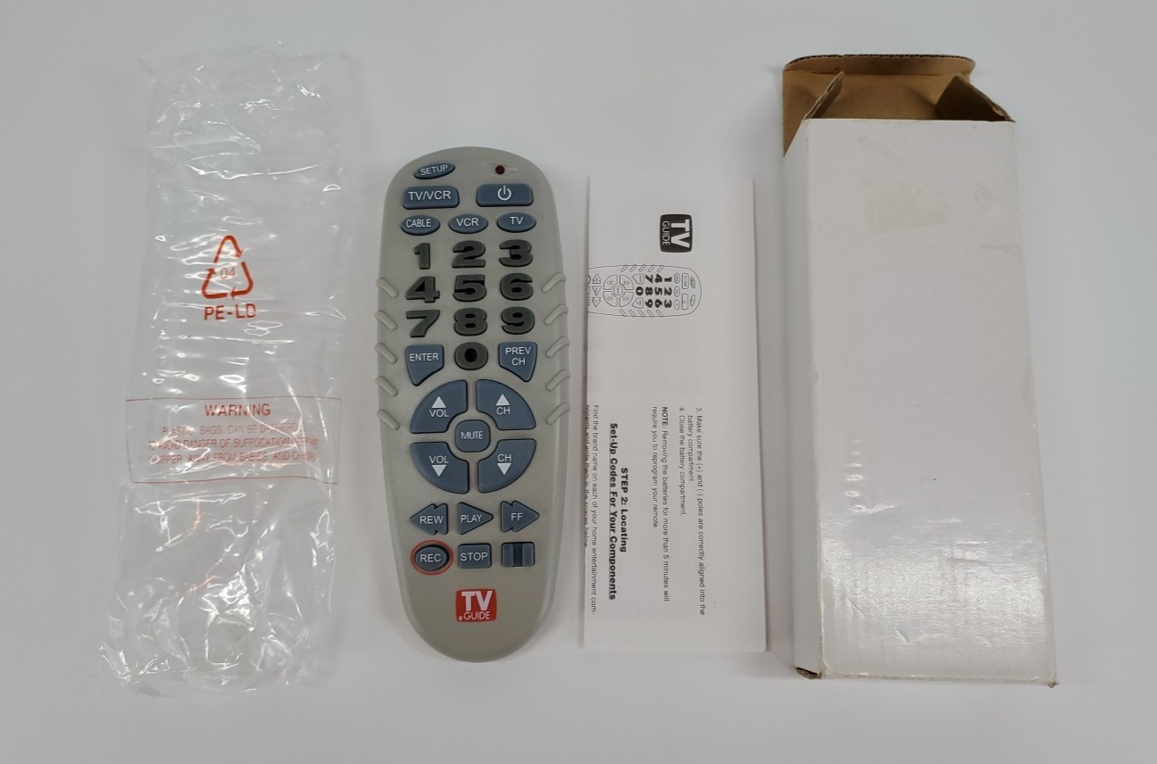 TV GUIDE BRAND 3 IN 1  UNIVERSAL TV  REMOTE CONTROL ~ BIG BUTTONS 🆕