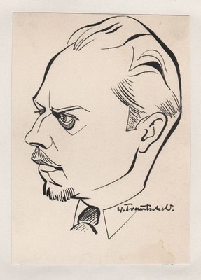Werner Hinz Film Cinema Actor Drawing Portrait Trautschold