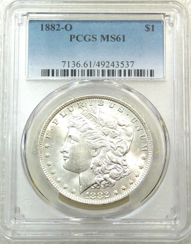 1882-O Morgan Silver Dollar PCGS MS61 Frosty White New Holder #V291C