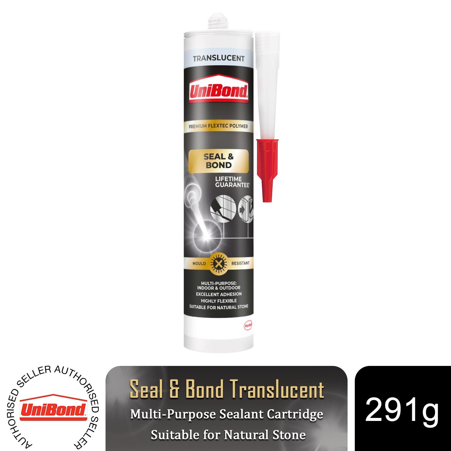 Unibond Seal And Bond Sealant Cartridge Translucent Multi Purpose Adhesive, 291G - Buy 1 - Image 3