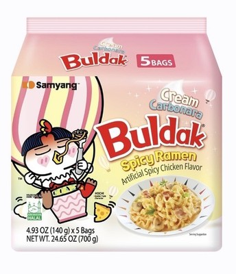 Samyang Buldak Cream Carbonara Ramen   Korean Spicy Hot Chicken Noodles
