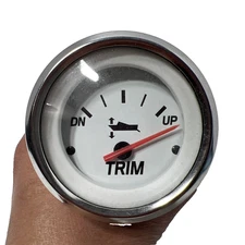 Teleflex Boat Trim Gauge 68246F | 2 Inch Mercury Lido Silver White