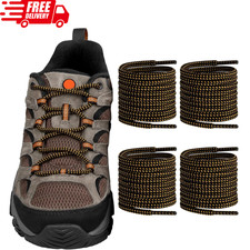 2Pairs Shoelaces for Merrell Replacement Round Laces 48Inch Black yellowcombo